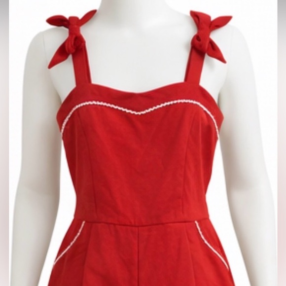Janie and Jack Other - Janie and Jack Red Romper with White Trim